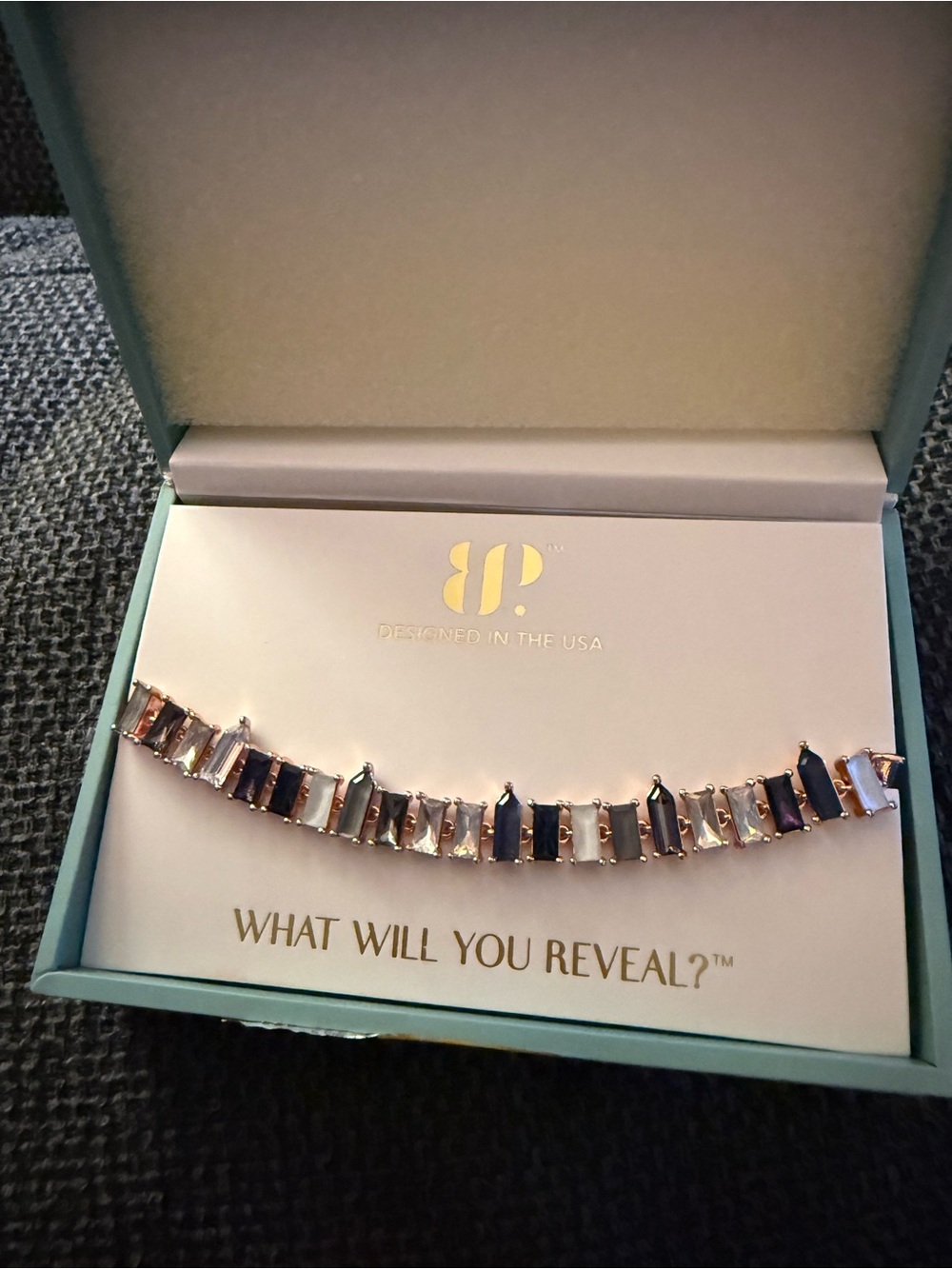 Jewel Candy Unicorn Rose Gold Bar Bracelet